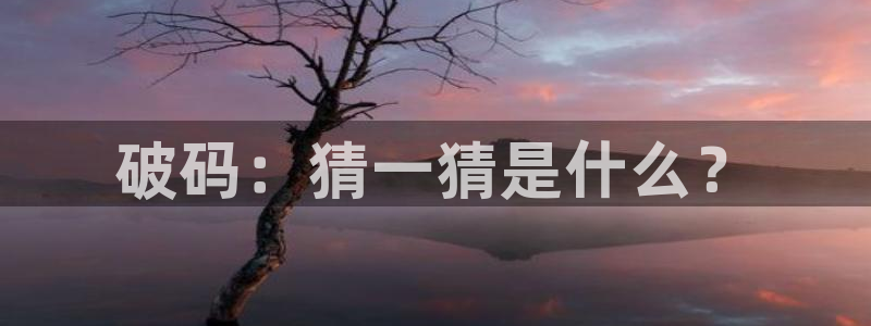  威廉希尔网站是多少：破码：猜一猜是什么？