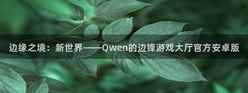 威廉希尔足球官网：边缘之境：新世界——Qwen的边锋游戏大厅